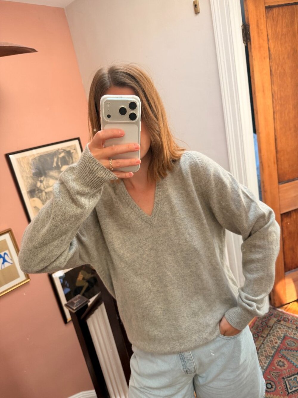 Lyle & Scott Gray Cashmere Sweater